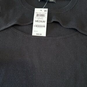 Inc crew neck cut out top
